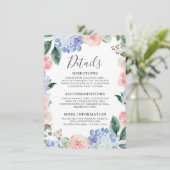 Roze pastelroze bruine hydrangeas informatiekaartje (Staand voorkant)