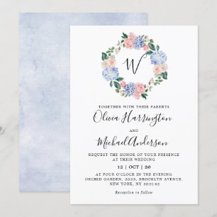 Roze pastelroze bruine hydrangeas kaart