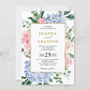 Roze pastelroze bruine hydrangeas kaart