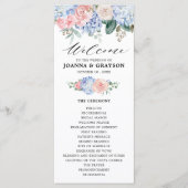 Roze pastelroze bruine hydrangeas programmakaart (Voorkant)