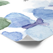 Roze pastelroze mosterdblauwe hydrangeas poster (Hoek)