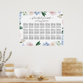 Roze pastelroze mosterdblauwe hydrangeas poster (Keuken)