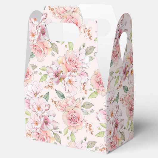  roze pastelrozenpatroon bedankdoosjes (Geopend)