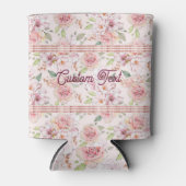 roze pastelrozenpatroon blikjeskoeler (Voorkant)