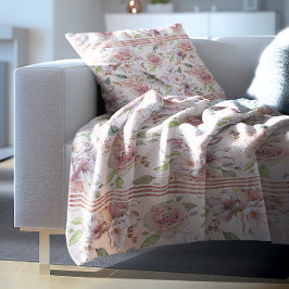  roze pastelrozenpatroon fleece deken