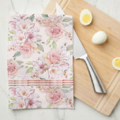  roze pastelrozenpatroon theedoek (Quarter Fold)