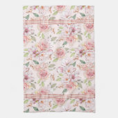 roze pastelrozenpatroon theedoek (Verticaal)