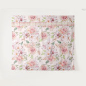 roze pastelrozenpatroon wandkleed (Voorkant (horizontaal))