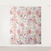 roze pastelrozenpatroon wandkleed (Voorkant)