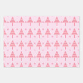 Roze Pastels Gecoördineerde Kerstset van 3 Inpakpapier Vel (Voorkant 2)