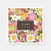 Roze Pastels Lente Bloemen Tuin Verjaardagsfeest Servetten (Voorkant)