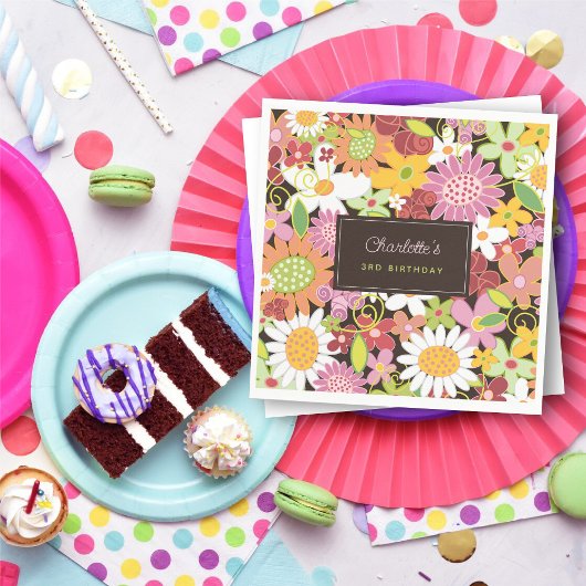 Roze Pastels Lente Bloemen Tuin Verjaardagsfeest Servetten