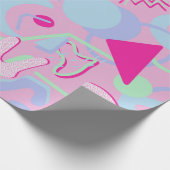 Roze Pastels Retro Abstract Doodle Wrapping Papier (Hoek)