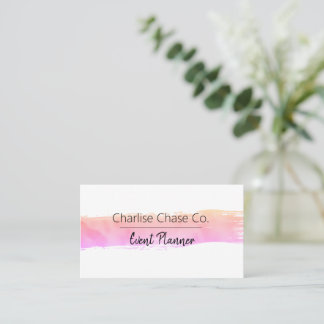 Roze Pastels Waterverf Modern gepersonaliseerd Visitekaartje