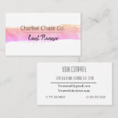 Roze Pastels Waterverf Modern gepersonaliseerd Visitekaartje (Voorkant / Achterkant)