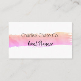 Roze Pastels Waterverf Modern gepersonaliseerd Visitekaartje