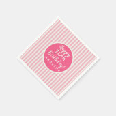  roze pastelstreep 70e geboortedag servet (Hoek)