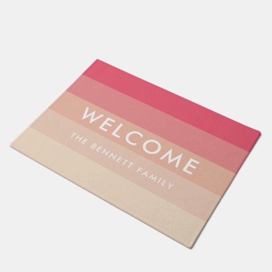 Roze pastelstrepen deurmat (Schuin)