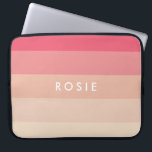 Roze pastelstrepen laptop sleeve<br><div class="desc">Elegant blush roze,  perzik en roomstrepen voor dit moderne pastelontwerp.</div>