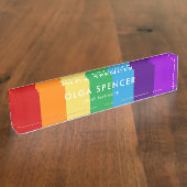 Roze pastelstrepen naambordje (Zijkant)