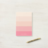 Roze pastelstrepen post-it® notes (Op bureau)