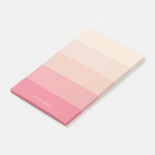 Roze pastelstrepen post-it® notes (Schuin)