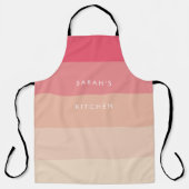 Roze pastelstrepen schort (Voorkant)