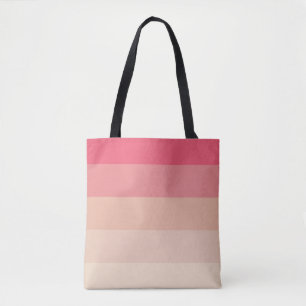 Roze pastelstrepen tote bag