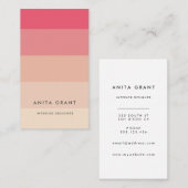 Roze pastelstrepen verticaal visitekaartje (Voorkant / Achterkant)