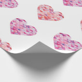 Roze Patchwork Harten Valentijnsdag Cadeaupapier (Hoek)