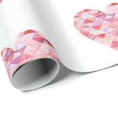 Roze Patchwork Harten Valentijnsdag Cadeaupapier (Rol Hoek)