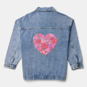 Roze Patchwork Heart Denim Jacket (Achterkant)