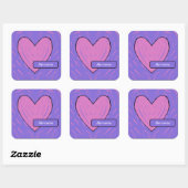 Roze Patchwork Heart Vierkante Sticker (Vel)