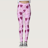 Roze Patchwork Hearts Leggings (Voorkant)
