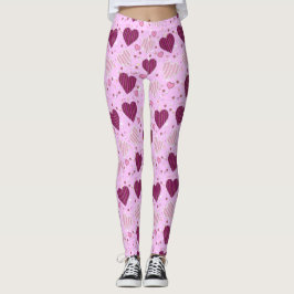 Roze Patchwork Hearts Leggings