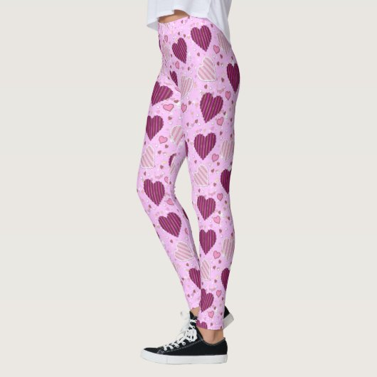 Roze Patchwork Hearts Leggings (Links)