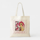 Roze patchwork-ion voor monogram L met naam Tote Bag (Achterkant)