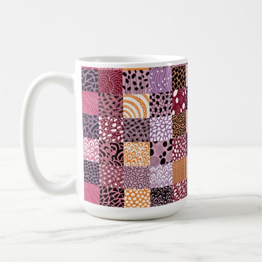 Roze Patchwork Koffiemok ☕💖 (Links)