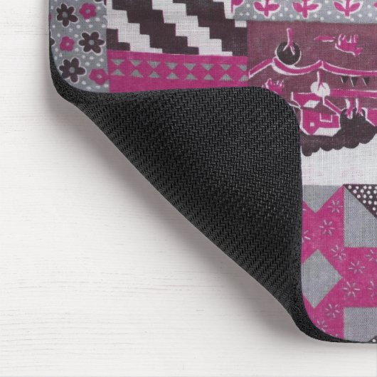 Roze Patchwork Mousepad Muismat (Hoek)