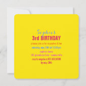 Roze Patchwork Pattern Squares Girl Foto van Birth Kaart (Achterkant)