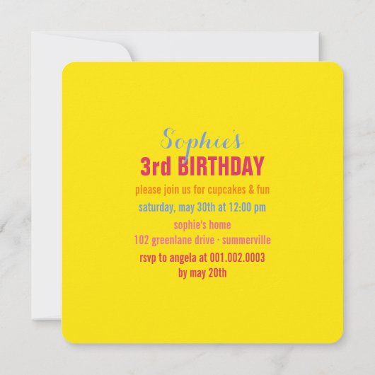 Roze Patchwork Pattern Squares Girl Foto van Birth Kaart (Achterkant)