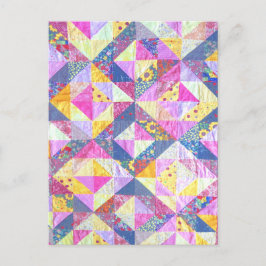 Roze Patchwork Quilt Briefkaart