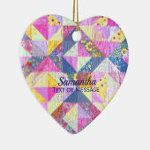 Roze patchwork Quilt Ceramic Ornament (Rechts)