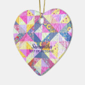 Roze patchwork Quilt Ceramic Ornament (Links)