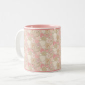  roze patchwork Quilt Hearts Patroon Tweekleurige Koffiemok (Voorkant links)