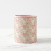  roze patchwork Quilt Hearts Patroon Tweekleurige Koffiemok (Center)