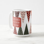 Roze Patchwork Vlag Doodle Patronen Liefdeszin Koffiemok (Voorkant links)