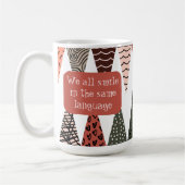 Roze Patchwork Vlag Doodle Patronen Liefdeszin Koffiemok (Links)