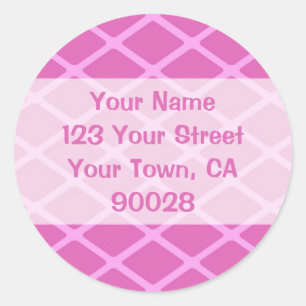 Roze patroon adresetiketten ronde sticker