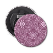 roze patroon button flesopener (Voorkant)